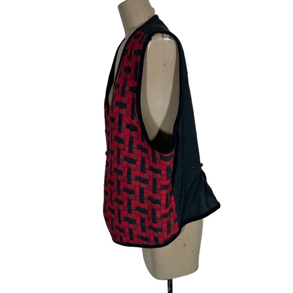 Casey & Max Woven Country Patchwork Cottage Vest Holiday Christmas Womens Sz XL - Picture 3 of 6